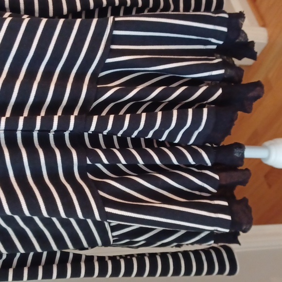 Free People Tangerine Black White Striped Oversized Peplum Top M - Picture 10 of 15